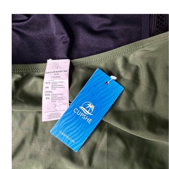 NEW Cupshe SWIMSUIT Women's LG Tummy Control High Neck Hook Mesh Back One Piece - Picture 5 of 10